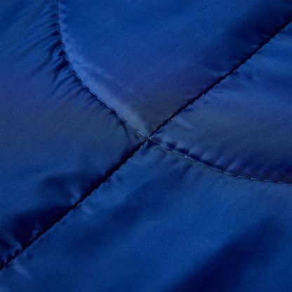 Detail van de blauwe stof van de vidaXL slaapzak, met zichtbare stiksels.
