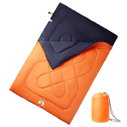 vidaXL dubbel slaapzak in oranje en zwart, met kussens voor optimaal comfort.