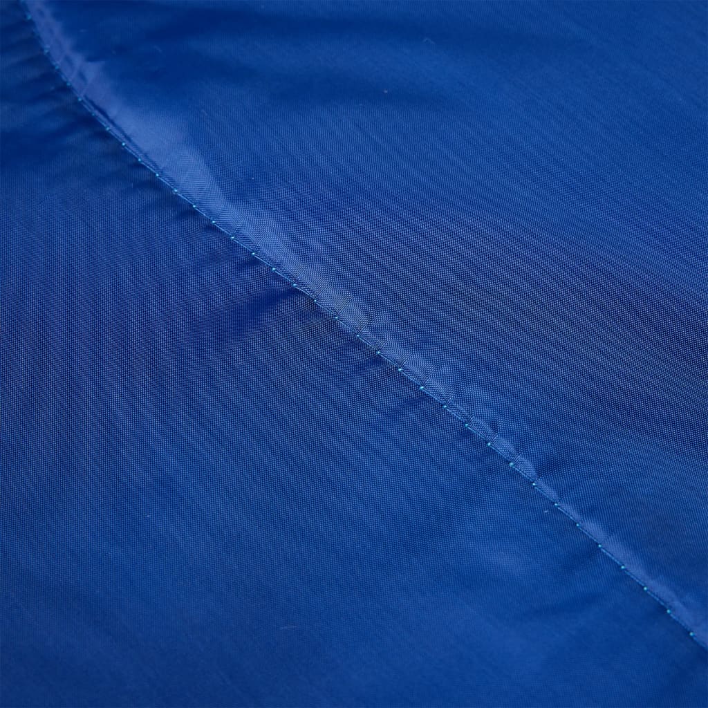 Detail van de blauwe buitenlaag van de vidaXL slaapzak, met nette stiksels.
