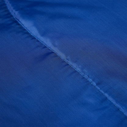 Detail van de blauwe buitenlaag van de vidaXL slaapzak, met nette stiksels.