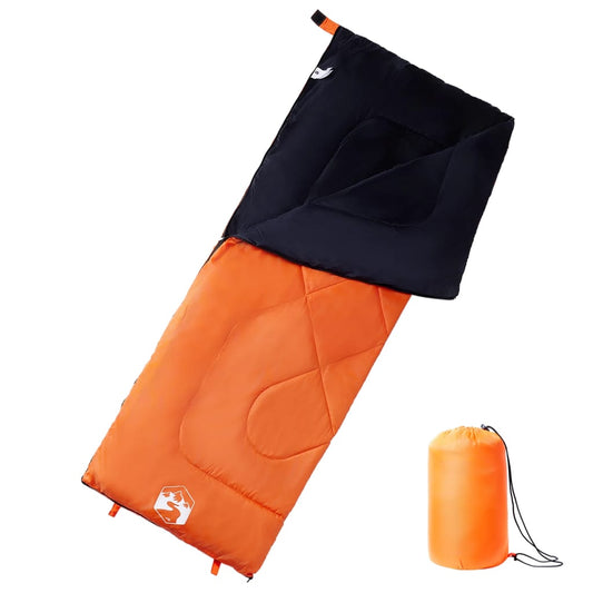 vidaXL slaapzak in oranje en zwart, met comfortabel ontwerp en opbergtas.