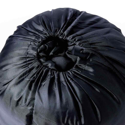 Zwart opbergtasje van de vidaXL slaapzak, met trekkoordsluiting aan de bovenkant.