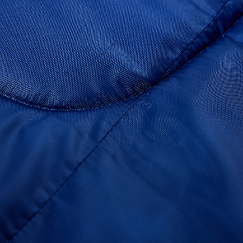 Detail van de blauwe vidaXL slaapzak met zichtbare stiksels en waterbestendig materiaal.