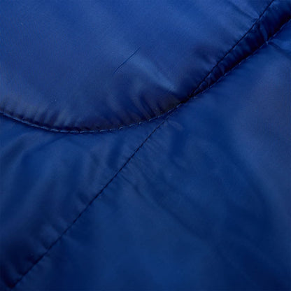Detail van de blauwe vidaXL slaapzak met zichtbare stiksels en waterbestendig materiaal.
