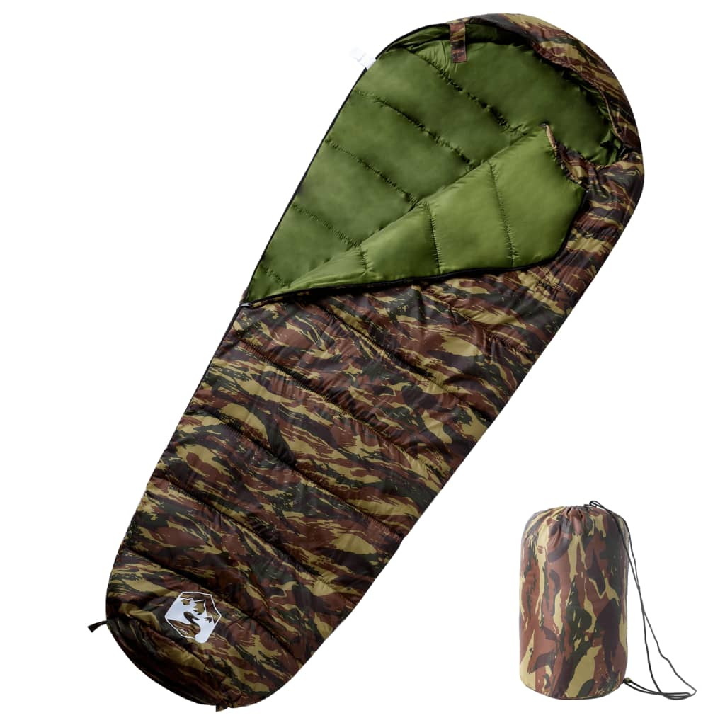 Mummie-slaapzak van vidaXL in camouflagekleur, ideaal voor comfort en warmte.