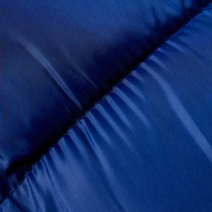Detail van de donkerblauwe stof van de vidaXL mummie slaapzak met waterbestendige afwerking.