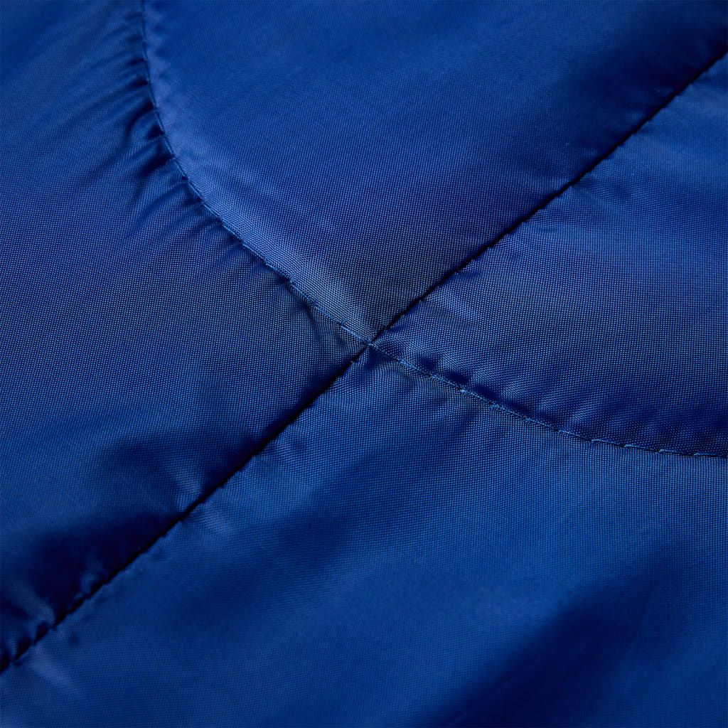 Detail van de blauwe buitenstof van de vidaXL mummie slaapzak voor volwassenen.