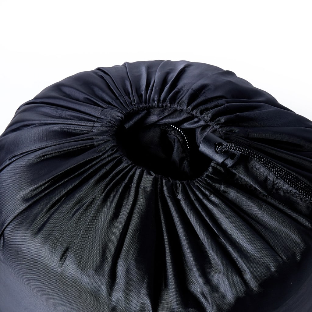Detail van de zwarte opbergtas van de vidaXL mummie slaapzak met ritsopening.