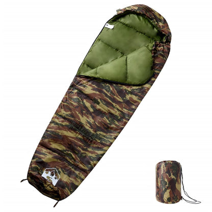 Mummie slaapzak van vidaXL in camouflageprint, ideaal voor drie seizoenen.