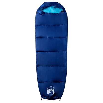 Blauwe vidaXL mummie slaapzak met een lichtgewicht en waterbestendig ontwerp.