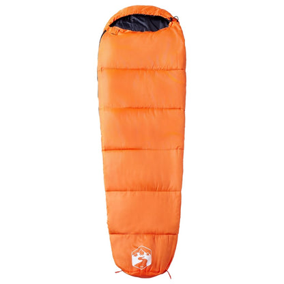 Oranje vidaXL mummie slaapzak voor volwassenen, met een comfortabele, gestroomlijnde vorm.