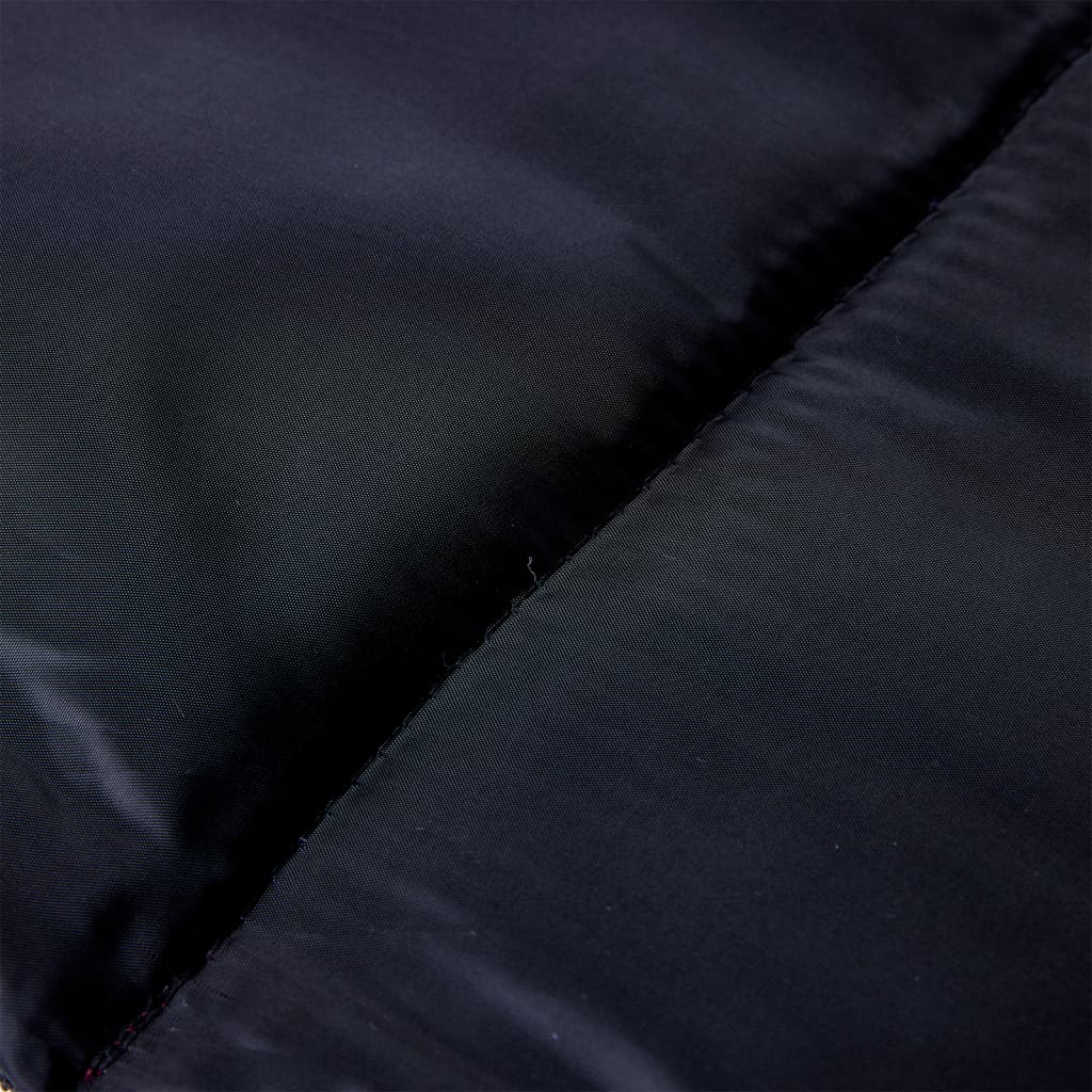 Detail van de zwarte polyester stof van de vidaXL mummie slaapzak voor extra comfort.