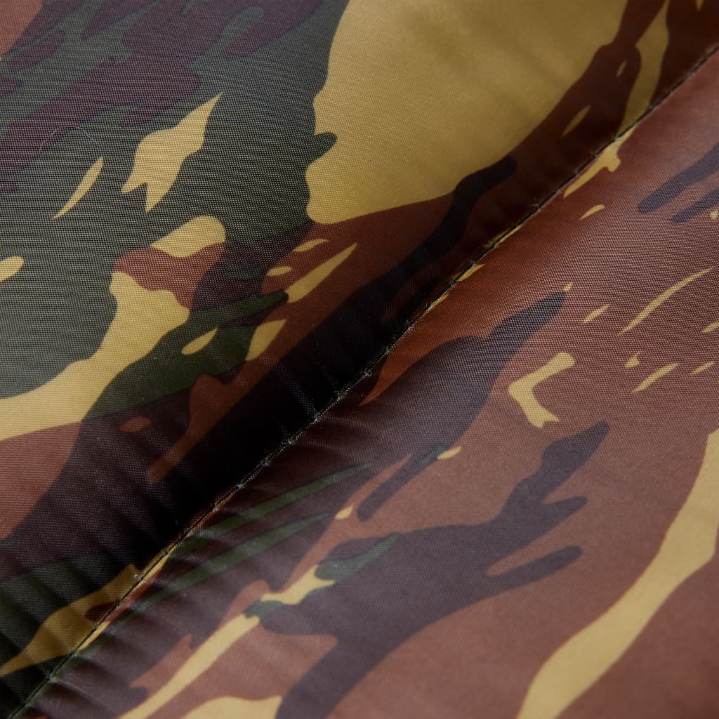 Detail van de camouflagedessin van de vidaXL mummie slaapzak, close-up van het materiaal.
