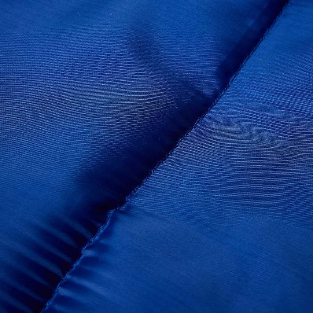 Detail van de blauwe polyester stof van de vidaXL mummie slaapzak.