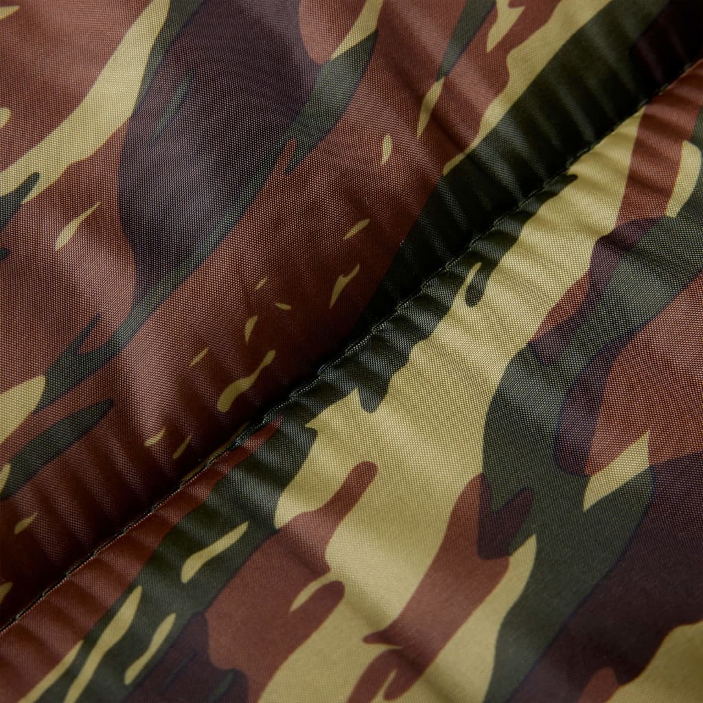 Detail van de camouflageprint op de vidaXL mummie slaapzak voor volwassenen.