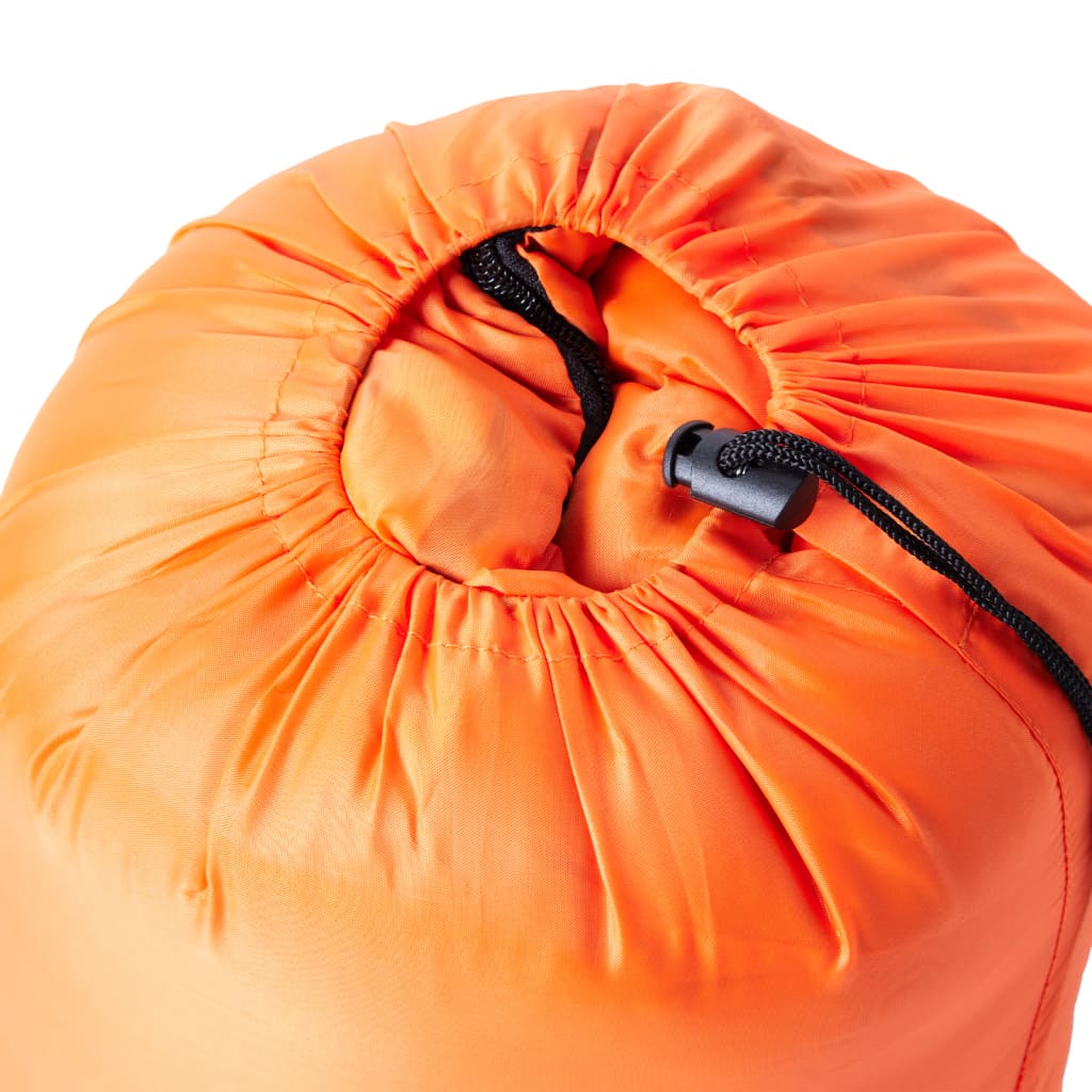 Oranje opbergzak van de vidaXL mummie slaapzak met trekkoordsluiting.