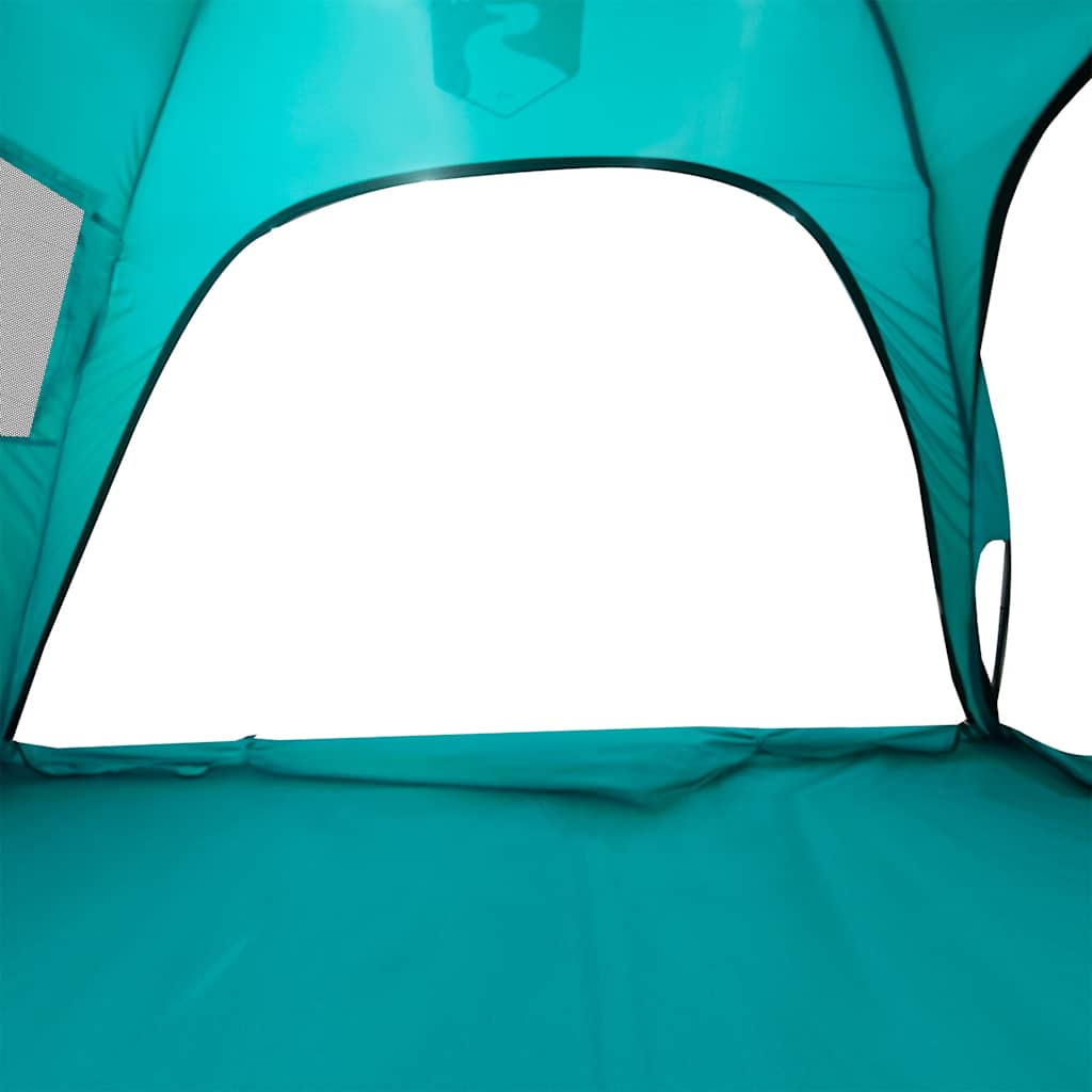 Detail van de binnenkant van de vidaXL strandtent in zeegroen met gaasventilatie.