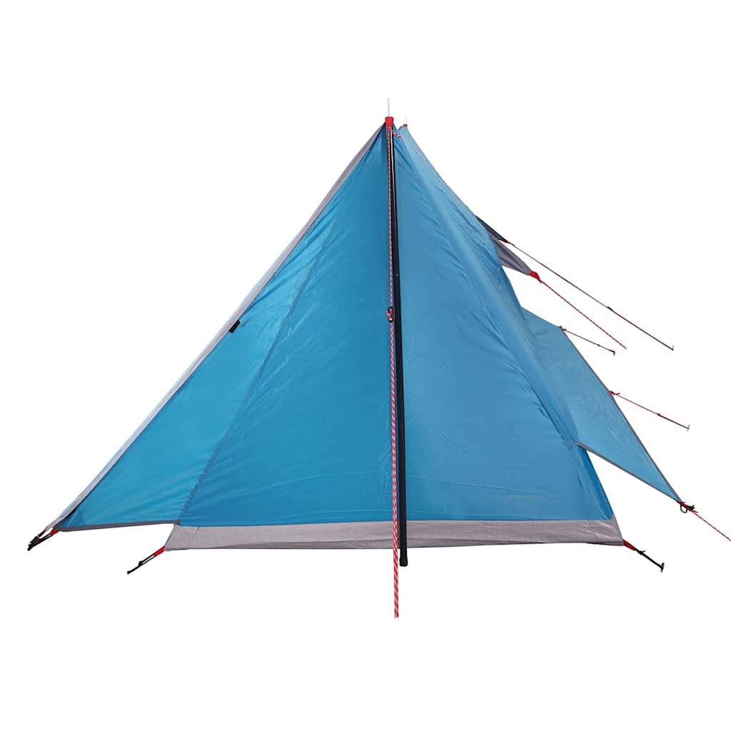 Zijaanzicht van de blauwe vidaXL 2-persoons tent met waterdichte coating.