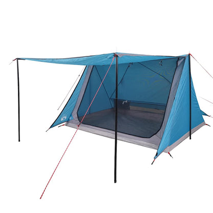 Detail van de vidaXL 2-persoons tent in blauw met handige luifel en flexibele stokken.