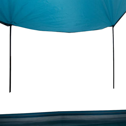 Detail van de blauwe vidaXL tent met koningsstokken voor een handige luifel.
