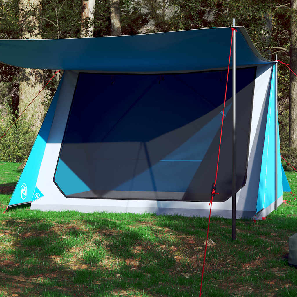 Blauwe vidaXL 2-persoons tent met waterdicht ontwerp en handige luifel.