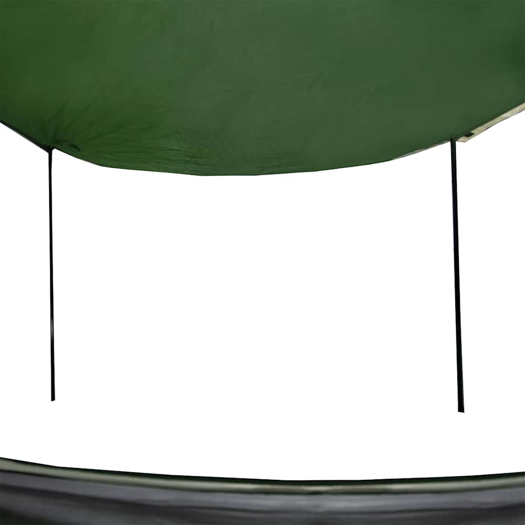 Detail van de groene vidaXL tent met koningsstokken voor extra stabiliteit.