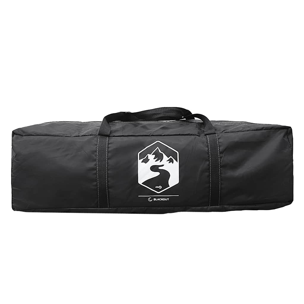 Zwarte opbergtas voor de vidaXL 2-persoons tent met logo en handvat.