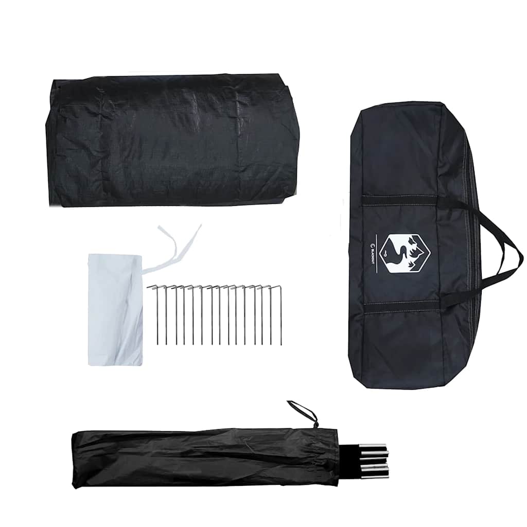 Detail van de vidaXL tentaccessoires, inclusief haringen en draagtas.