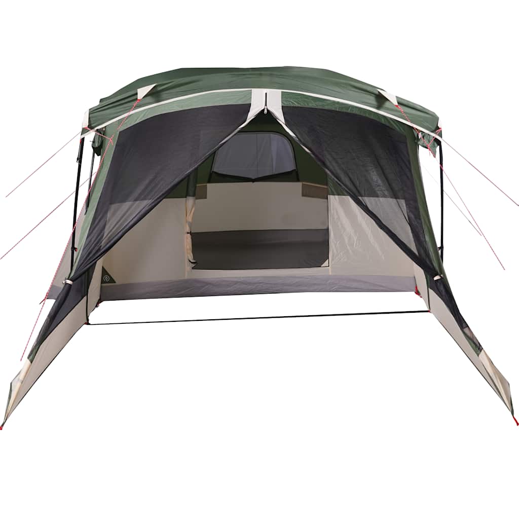 Detail van de vidaXL tent met luifel, zijaanzicht met open ingang en ventilatie.