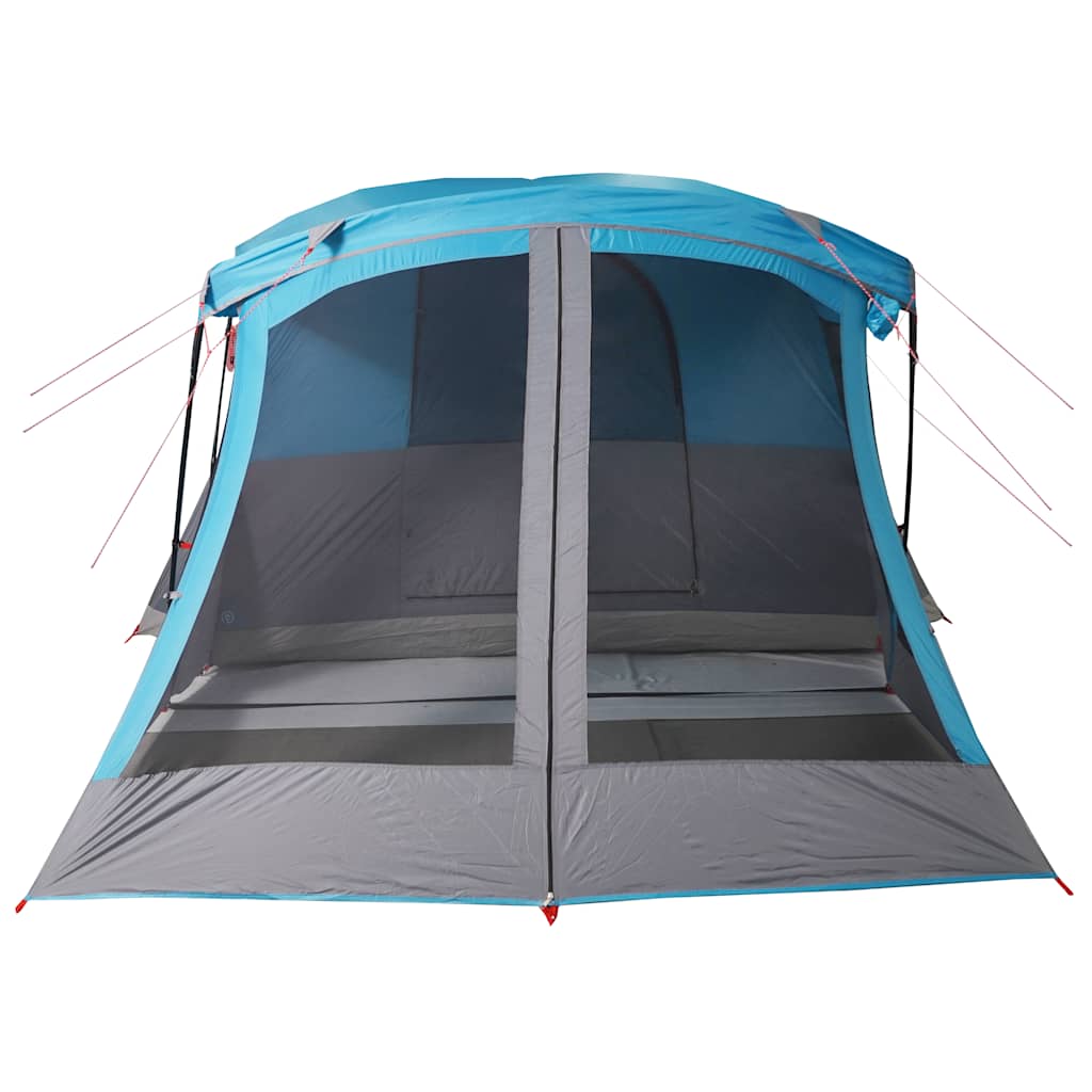 Detail van de vidaXL tent met luifel, zijaanzicht met waterdichte ingang en ventilatieroosters.