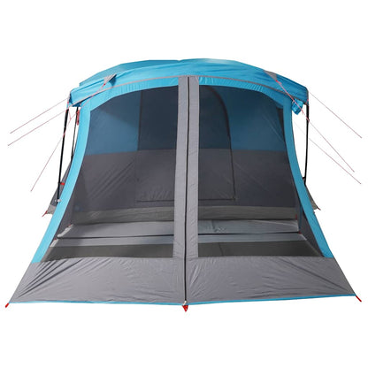 Detail van de vidaXL tent met luifel, zijaanzicht met waterdichte ingang en ventilatieroosters.