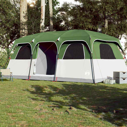 Detail van de vidaXL gezinstent in groen, met gaaswanden voor ventilatie.