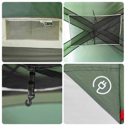 Detail van de gaaswand met ventilatie en opbergvak in de vidaXL gezinstent.