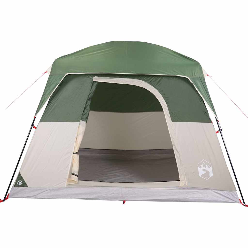 Detail van de groene vidaXL tent met open ingang en waterdichte buitenkant.