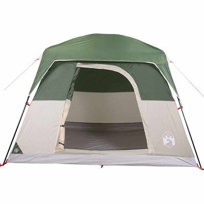 Detail van de groene vidaXL tent met open ingang en waterdichte buitenkant.