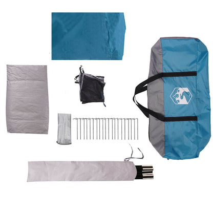 Detail van de accessoires en draagtas van de vidaXL 6-persoons waterdichte tent.
