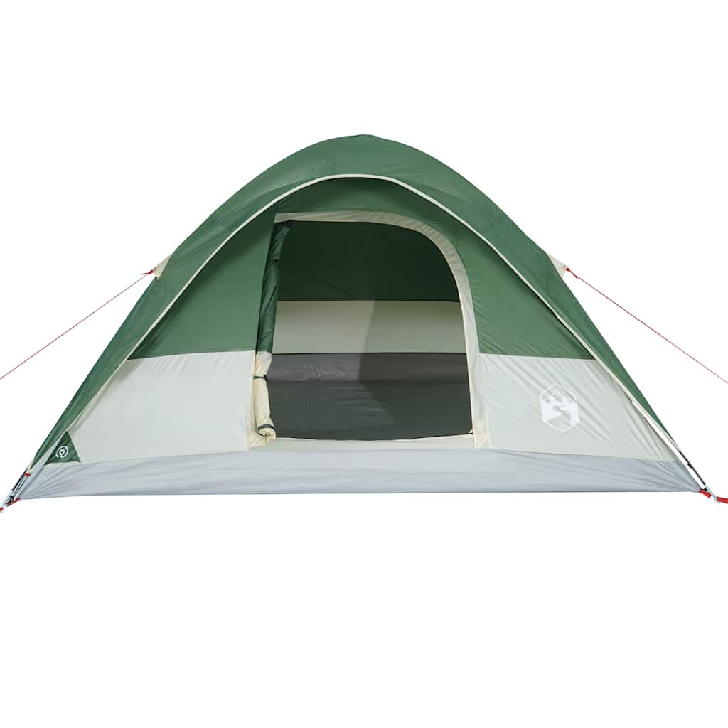 Detail van de groene vidaXL koepeltent met open ingang en stevige constructie.