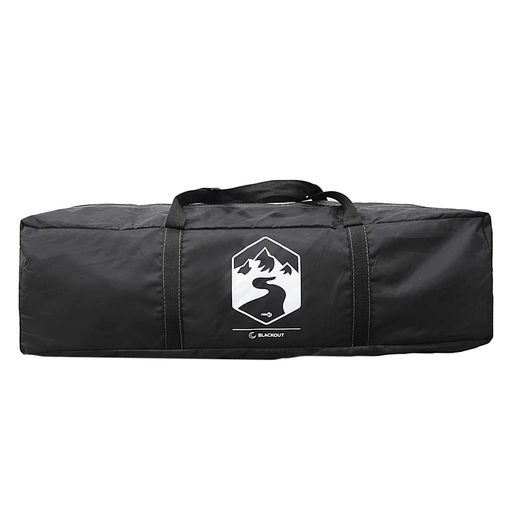 Zwarte opbergtas van vidaXL voor de koepeltent, met handvat en logo.