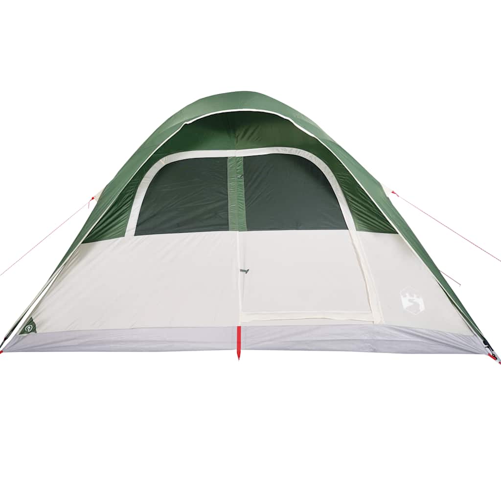 Detail van de vidaXL koepeltent in groen, zijaanzicht met ventilatieroosters.