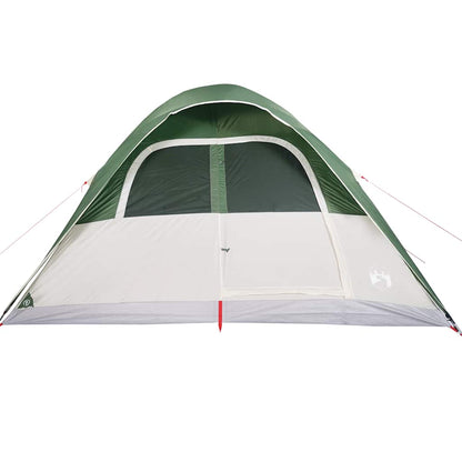 Detail van de vidaXL koepeltent in groen, zijaanzicht met ventilatieroosters.