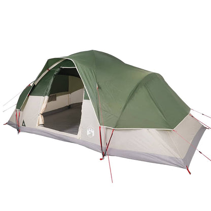 Detail van de vidaXL koepeltent in groen, met waterdichte buitentent en ventilatieopeningen.