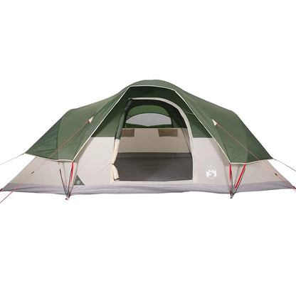 Detail van de groene vidaXL koepeltent met open ingang en ventilatiewanden.