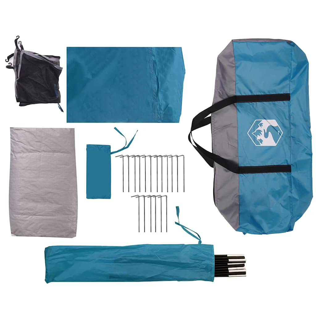 Detail van de bijgeleverde accessoires van de vidaXL koepeltent, inclusief haringen en stokken.