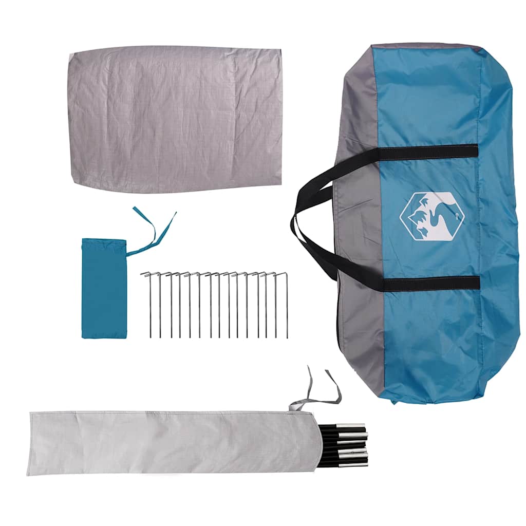 Detail van de accessoires van de vidaXL koepeltent, inclusief haringen en stokken.