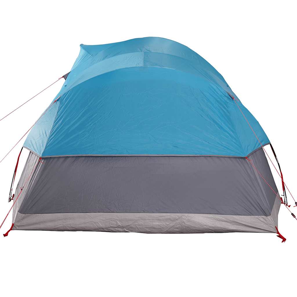 Zijaanzicht van de vidaXL koepeltent in blauw met waterdichte bovenkant.