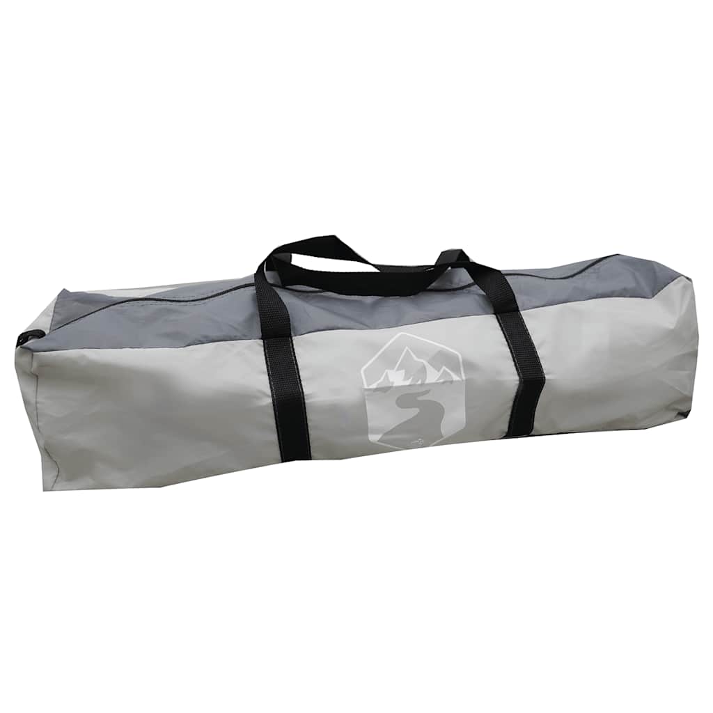 Witte vidaXL partytent in opbergtas met zwarte handvatten, zijaanzicht.