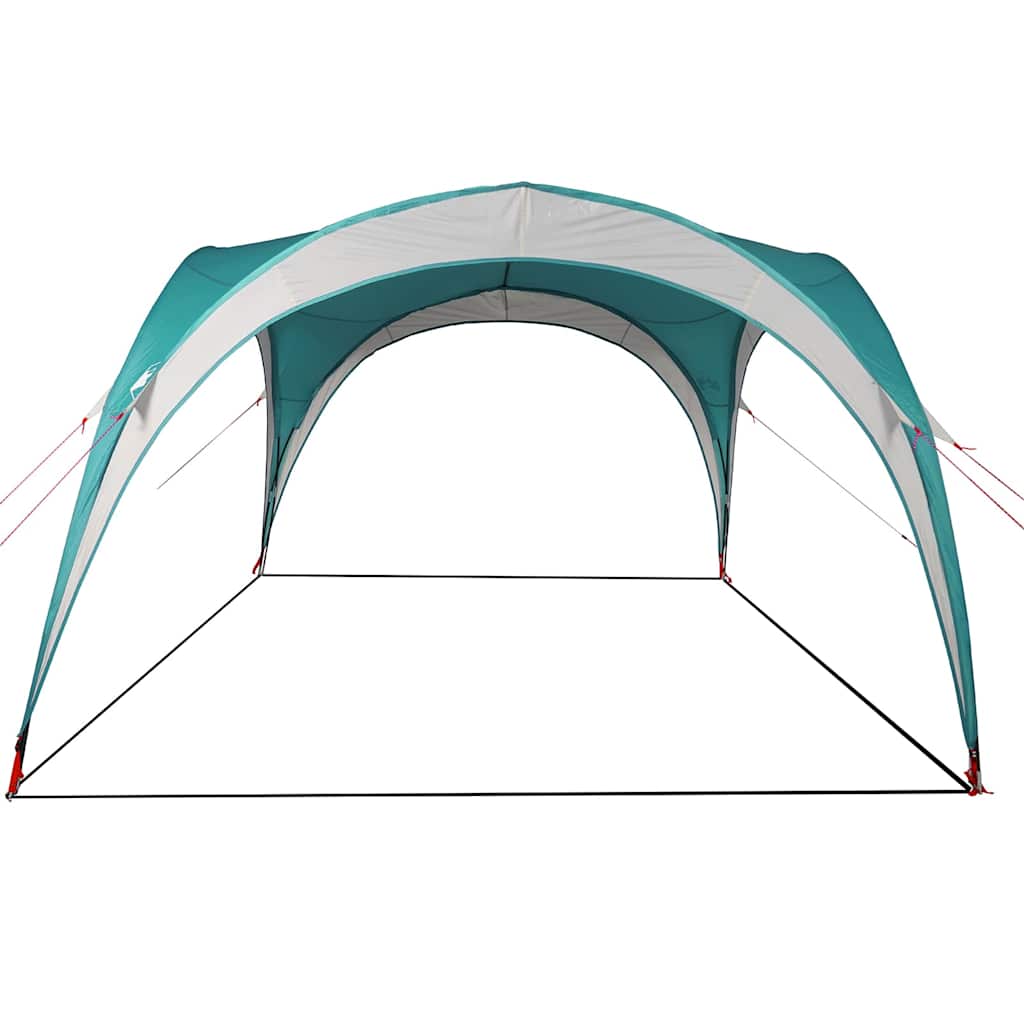 Detail van de groene vidaXL partytent met een volledig waterdicht ontwerp en luchtige constructie.
