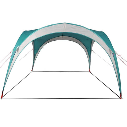 Detail van de groene vidaXL partytent met een volledig waterdicht ontwerp en luchtige constructie.