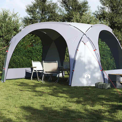 Witte en grijze vidaXL partytent van 3x4 meter, waterdicht en windbestendig, opgesteld in de tuin.