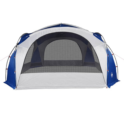 Detail van de vidaXL waterdichte partytent in blauw, met gaas voor ventilatie.